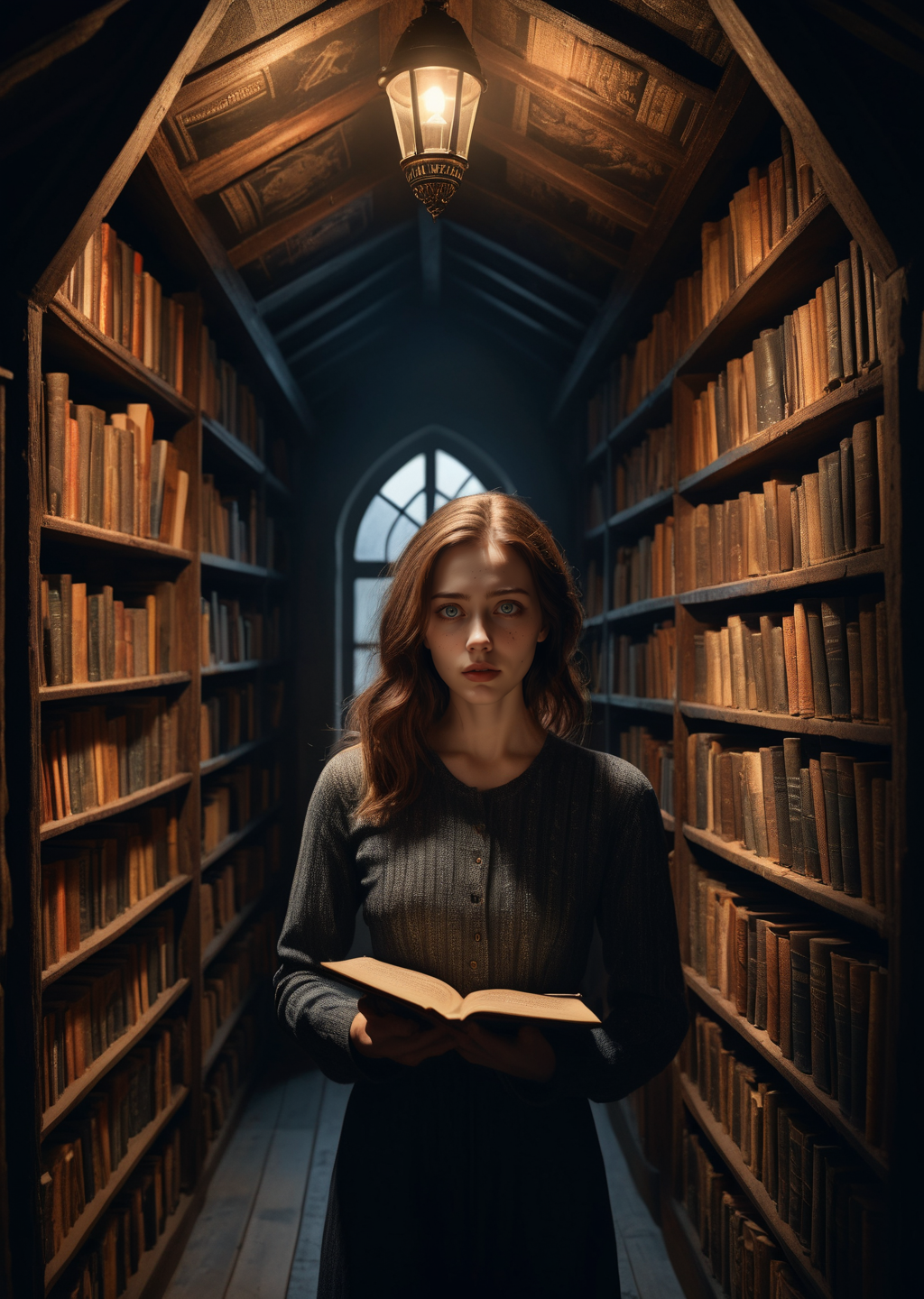 00451-1432637196-__1girl explores a dimly lit attic filled with old books, casting eerie shadows on the walls. close up qurare magic library,_ext.png